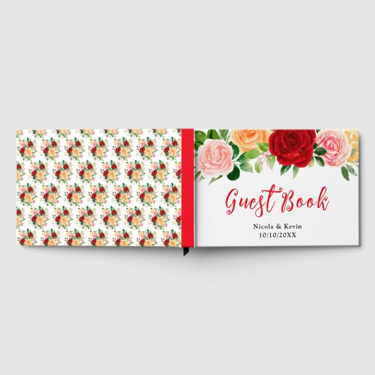 Romantic Red and Orange Roses Gastenboek (Volledig)