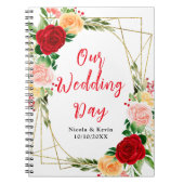 Romantic Red and Orange Roses Notitieboek (Voorkant)