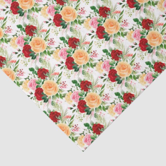 Romantic Red and Orange Roses  Tissuepapier (Detail)