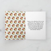 Romantic Red and Orange Roses Wedding Bedankkaart (Binnen)