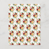 Romantic Red and Orange Roses Wedding Details Informatiekaartje (Achterkant)