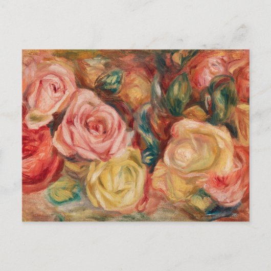 Romantic red and pink roses Pierre Auguste Renoir Briefkaart (Voorkant)