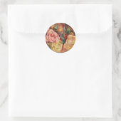 Romantic red and pink roses Pierre Auguste Renoir Ronde Sticker (Tas)