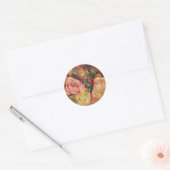 Romantic red and pink roses Pierre Auguste Renoir Ronde Sticker (Envelop)