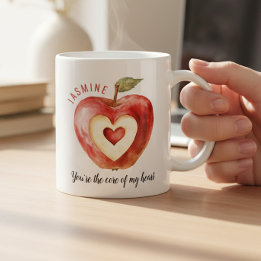 Romantic Red Apple Heart Valentine's Day Koffiemok
