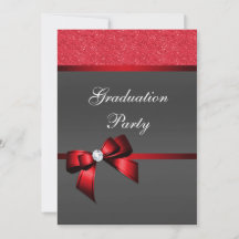 Romantic Red & Black Graduation Party