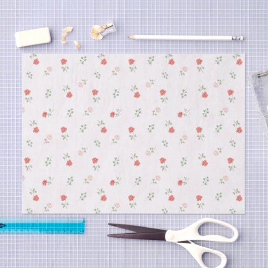 Romantic Red Blush Pink Roses Love Tissuepapier (Craft)