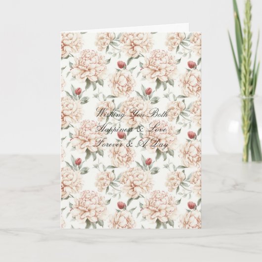 Romantic Red Cream Floral Wedding Kaart (Voorkant)