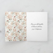 Romantic Red Cream Floral Wedding Kaart (Binnen)