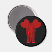 Romantic Red Elephant Magneet (Voorkant / Achterkant)