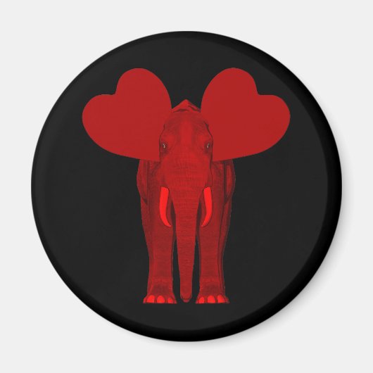 Romantic Red Elephant Magneet (Voorkant)
