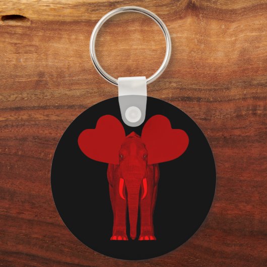 Romantic Red Elephant Sleutelhanger (Voorkant)