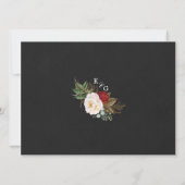 Romantic Red Floral Bouquet Black & White Wedding Save The Date (Achterkant)
