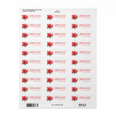 Romantic Red Floral Illustration Etiket (Full Sheet)