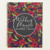 Romantic Red Floral Tulips Roos Garden Weddenschap Planner (Voorkant)