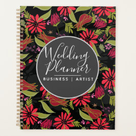 Romantic Red Floral Tulips Roos Garden Weddenschap Planner