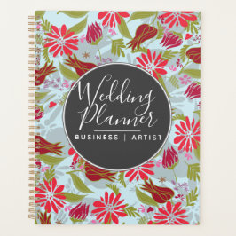 Romantic Red Floral Tulips Roos Garden Weddenschap Planner