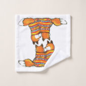 Romantic Red Fox Couple Oranje op wit Bad Handdoek (Wasdoekje)