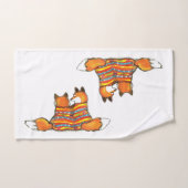 Romantic Red Fox Couple Oranje op wit Bad Handdoek (Handdoek)