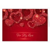 Romantic Red Ggloing Hearts Valentijn (Voorkant Horizontaal)