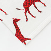Romantic Red Giraffe Tiled Patroon Fleece Deken (Hoek)