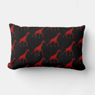 Romantic Red Giraffe Tiled Patroon Kussen