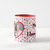 Romantic Red Heart, aangepaste foto-Moederdag Coff Mok (Midden)