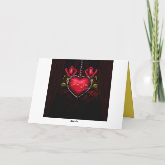 Romantic Red Heart Bedankt dat je je personaliseer Kaart (Achterkant)