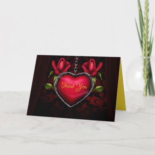 Romantic Red Heart Bedankt dat je je personaliseer Kaart (Voorkant)