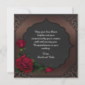Romantic Red Heart en Rozen Shaadi Mubarak Kaart (Achterkant)