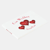 Romantic Red Heart met naam en huwelijksdatum Gastenboek (Hoek)