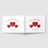 Romantic Red Heart met naam en huwelijksdatum Gastenboek (Volledig)