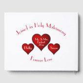 Romantic Red Heart met naam en huwelijksdatum Gastenboek (Achterkant)