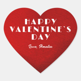 Romantic Red Heart met Name Valentijn Day Hart Sticker