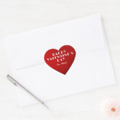 Romantic Red Heart met Name Valentijn Day Hart Sticker (Envelop)