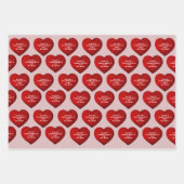 Romantic Red Heart met Name Valentijn Day Inpakpapier Vel (Voorkant 2)