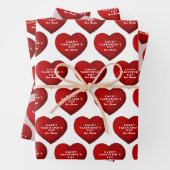 Romantic Red Heart met Name Valentijn Day Inpakpapier Vel (In situ)