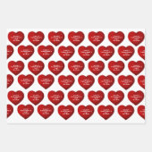 Romantic Red Heart met Name Valentijn Day Inpakpapier Vel (Voorkant)