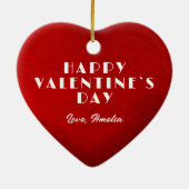 Romantic Red Heart met Name Valentijn Day Keramisch Ornament (Achterkant)