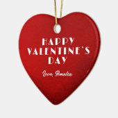 Romantic Red Heart met Name Valentijn Day Keramisch Ornament (Links)