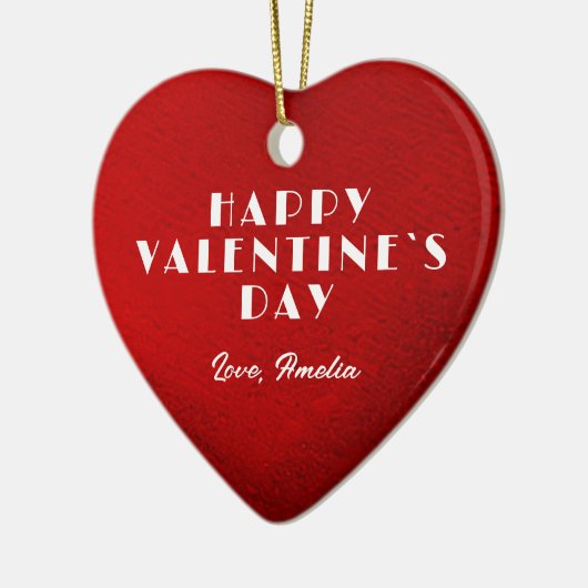 Romantic Red Heart met Name Valentijn Day Keramisch Ornament (Links)