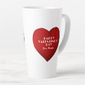 Romantic Red Heart met Name Valentijn Day Latte Mok (Rechterhoek)