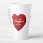 Romantic Red Heart met Name Valentijn Day Latte Mok (Linkerhoek)