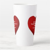 Romantic Red Heart met Name Valentijn Day Latte Mok (Voorkant)