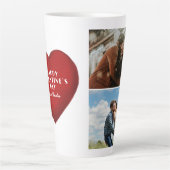 Romantic Red Heart met Name Valentijn Day Photo Latte Mok (Voorkant)
