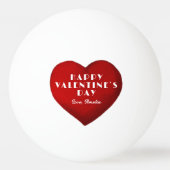 Romantic Red Heart met Name Valentijn Day Pingpongbal (Voorkant)
