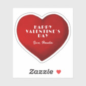 Romantic Red Heart met Name Valentijn Day Sticker (Vel)