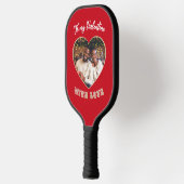 Romantic Red Heart Photo Personalized Valentine's Pickleball Paddle (Links)