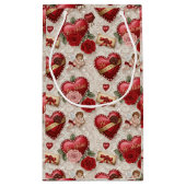 Romantic Red Heart Valentine  Klein Cadeauzakje (Achterkant)