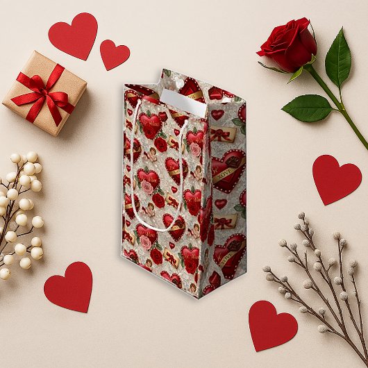 Romantic Red Heart Valentine  Klein Cadeauzakje